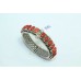 925 Sterling Silver Women's Tibetan Tribal jewelry Bangle Bracelet Coral Stones